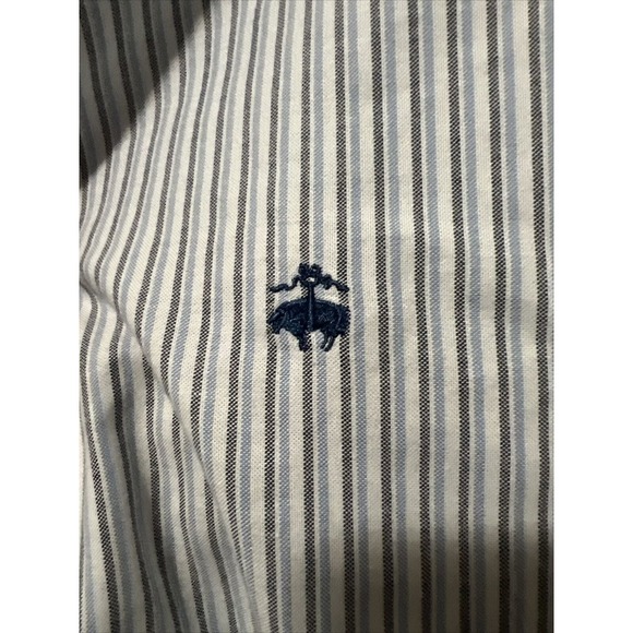 Brooks Brothers Regent Light Blue Striped Button Down Cotton Shirt Men's XXL - Picture 3 of 6